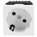 Gniazdo zasilające 230V [2P+Z] 2M 45x45 białe z przesłonami Mediabox Schuko MEKS