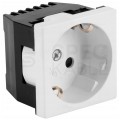 Gniazdo zasilające 230V [2P+Z] 2M 45x45 białe z przesłonami Mediabox Schuko MEKS