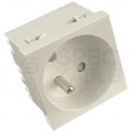 Gniazdo zasilające 230V [2P+Z] 2M 45x45 z kluczem białe Mediabox do budowy gniazd modułowych wielokrotnych Alantec