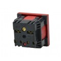 Gniazdo zasilające DATA 230V 16A [2P+Z] 2M 45x45 czerwone z blokadą Mediabox