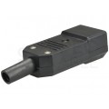 Gniazdo zasilające IEC320 C14 złącze komputerowe (męskie) [2P+Z] 230V 10A na kabel