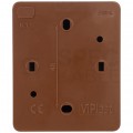 Gniazdo zasilające pojedyncze natynkowe hermetyczne IP44 brązowe z klapką transparentną [2P+Z] 16A Koala ViPlast