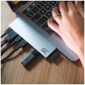 Green Cell Adapter 9w1 Hub USB typ-C -> Thunderbolt 3 5K@60 + HDMI 4K@30 + USB 3.0 typ-C + 3x USB 3.0 A + czytnik kart SD / MicroSD do MacBook Pro 13"/15" 2016-2019