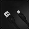 GREEN CELL Kabel USB 2.0 typ A / micro-B (wtyk / wtyk) Quick Charge 3.0 płaski czarny 0,25m