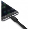 GREEN CELL Kabel USB 2.0 typ-C / A (wtyk / wtyk) Quick Charge 3.0 PowerStream płaski czarny 0,25m