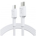 GREEN CELL Kabel USB 2.0 typ-C (wtyk / wtyk) Quick Charge 3.0 Power Delivery (3A 60W) biały 1,2 m