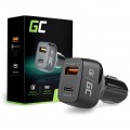 Green Cell Ładowarka samochodowa 1x USB typ-A Quick Charge 3.0 1x USB typ-C Power Delivery 42W