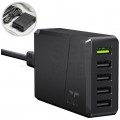 Green Cell Ładowarka sieciowa 5x USB A [1x Ultra Charge 18W (12V / 1,5A) + 4x Smart Charge 12W (5V / 2,4A)] 52W czarna