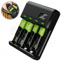 Green Cell Zestaw Ładowarka akumulatorów 4x Ni-MH (R03 AAA / R6 AA) VitalCharger + 4 akumulatorki (2x Ni-MH [R6 AA] 2000mAh+ 2x Ni-MH [R03 AAA] 800mAh)