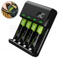 Green Cell Zestaw Ładowarka akumulatorów 4x Ni-MH (R03 AAA / R6 AA) VitalCharger + 4 akumulatorki Ni-MH [R03 AAA] 800mAh