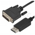 Kabel DisplayPort 1.2 / DVI-D Single Link FHD@60 (wtyk / wtyk) czarny 3m