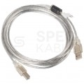Kabel drukarkowy USB 2.0 A / B (wtyk / wtyk) transparentny ferryt 3m LANBERG