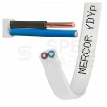 Kabel instalacyjny płaski YDYp 2x1,5mm2 biały 450/750V drut Mercor