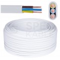 Kabel instalacyjny płaski YDYp 3x1,5mm2 biały 450/750V drut Elektrokabel krążek 100m