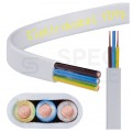 Kabel instalacyjny płaski YDYp 3x2,5mm2 biały 450/750V drut Elektrokabel krążek 100m