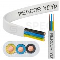 Kabel instalacyjny płaski YDYp 3x2,5mm2 biały 450/750V drut Mercor