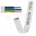 Kabel instalacyjny płaski YDYp 3x2,5mm2 biały 450/750V drut Mercor