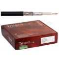 Kabel koncentryczny 50ohm Tri-Lan 240 Dual-Shield 1,4/3,8/6,1mm Cu (oplot CuSn 80%) antenowy zewnętrzny suchy czarny TRILAN