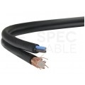 Kabel koncentryczny 75ohm do kamer XAp RG59 0,59/3,7/6,0mm Cu (oplot CCS 90%) czarny antenowy zewnętrzny żelowany z zasilaniem 2x0,75mm2 Satec