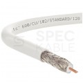 Kabel koncentryczny 75ohm RG6 tc’680CU Dual-Shield 1,0/4,7/6,9mm Cu (oplot Al 80%) antenowy wewnętrzny biały TC'EQ