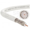 Kabel koncentryczny 75ohm RG6 tc’680CU Dualshield 1,0/4,7/6,9mm Cu (oplot Al 80%) biały antenowy wewnętrzny ELPIO