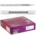 Kabel koncentryczny 75ohm TRISET PLUS 1,13/4,8/6,85mm Cu (oplot Al 81%) biały Dca antenowy wewnętrzny bezhalogenowy Triset