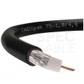 Kabel koncentryczny 75ohm XWDXpek 1,0/4,8/6,8mm Cu (oplot CuSn) czarny antenowy zewnętrzny suchy Technokabel
