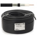 Kabel koncentryczny ziemny 75ohm Triset-11 1,63/7,2/10,2mm Cu (oplot Al 86%) czarny antenowy zewnętrzny żelowany Triset