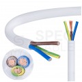 Kabel mieszkaniowy OMY / H03VV-F 3x0,75mm2 biały 300/300V giętki linka Elektrokabel