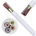 Kabel mieszkaniowy OMY / H03VV-F 4x0,5mm2 biały 300/300V giętki linka Elektrokabel
