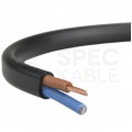 Kabel mieszkaniowy płaski OMYp / H03VVH2-F 2x0,5mm2 czarny 300/300V giętki linka Mercor