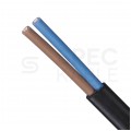 Kabel mieszkaniowy płaski OMYp / H03VVH2-F 2x0,5mm2 czarny 300/300V giętki linka Mercor