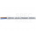 Kabel mieszkaniowy płaski OMYp / H03VVH2-F 2x0,75mm2 biały 300/300V giętki linka Mercor