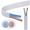 Kabel mieszkaniowy płaski OMYp / H03VVH2-F 2x0,75mm2 biały 300/300V giętki linka Mercor