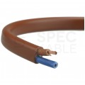 Kabel mieszkaniowy płaski OMYp / H03VVH2-F 2x0,75mm2 brązowy 300/300V giętki linka Mercor