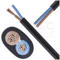 Kabel mieszkaniowy płaski OMYp / H03VVH2-F 2x0,75mm2 czarny 300/300V giętki linka Mercor