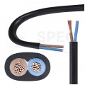 Kabel mieszkaniowy płaski OMYp / H03VVH2-F 2x0,75mm2 czarny 300/300V giętki linka Mercor