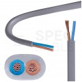 Kabel mieszkaniowy płaski OMYp / H03VVH2-F 2x0,75mm2 srebrny 300/300V giętki linka Mercor