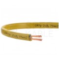 Kabel mieszkaniowy płaski OMYp / H03VVH2-F 2x0,75mm2 złoty 300/300V giętki linka Mercor