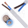 Kabel mieszkaniowy płaski OMYp / H03VVH2-F 2x1mm2 biały 300/300V giętki linka Elektrokabel