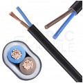 Kabel mieszkaniowy płaski OMYp / H03VVH2-F 2x1mm2 czarny 300/300V giętki linka Elektrokabel