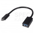 Kabel OTG Adapter USB 3.0 A / typ-C (gniazdo / wtyk) czarny 15cm