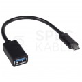 Kabel OTG Adapter USB 3.0 A / typ-C (gniazdo / wtyk) czarny 15cm