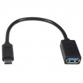 Kabel OTG Adapter USB 3.0 A / typ-C (gniazdo / wtyk) czarny 15cm