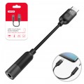 Kabel OTG Adapter USB typ-C / mini Jack 3,5mm 4-polowy (wtyk / gniazdo) 11cm