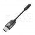 Kabel OTG Adapter USB typ-C / mini Jack 3,5mm 4-polowy (wtyk / gniazdo) 11cm