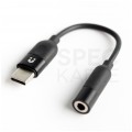 Kabel OTG Adapter USB typ-C / mini Jack 3,5mm 4-polowy (wtyk / gniazdo) 11cm