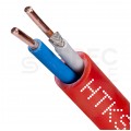 Kabel przeciwpożarowy parowany HTKSH 1x2x0,8mm FE180 PH120 E90 czerwony 225V bezhalogenowy B2ca drut Bitner