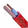 Kabel przeciwpożarowy silikonowy HDGs 2x1mm2 FE180 PH120 E90 czerwony 300/500V bezhalogenowy B2ca drut Bitner