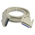 Kabel przedłużacz do portu LPT (D-Sub 25-pin) szeregowy / równoległy (wtyk / gniazdo) 10m